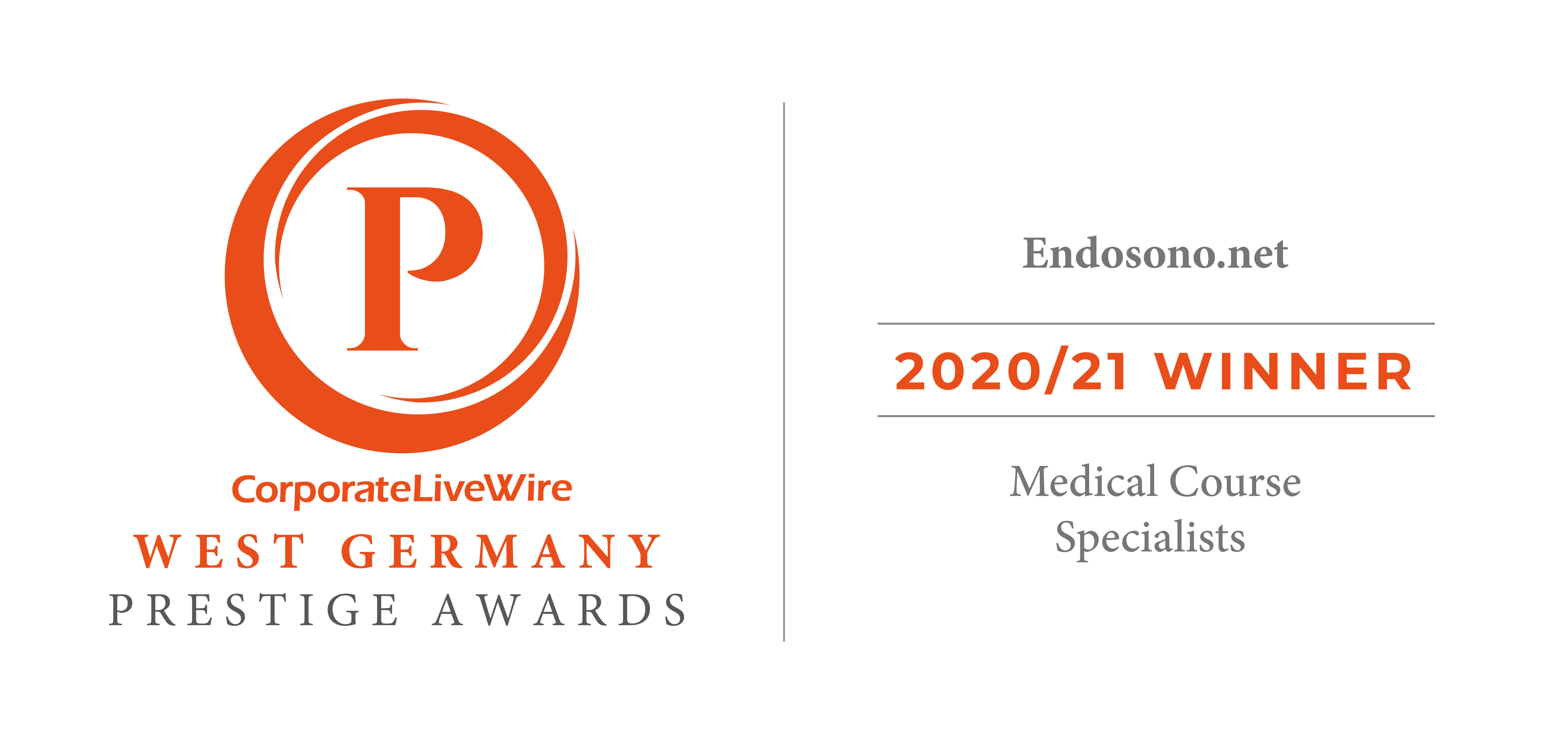 Winner West Germany Prestige Awards - Corporate LiveWire - Medical Course Specialist 2020/21